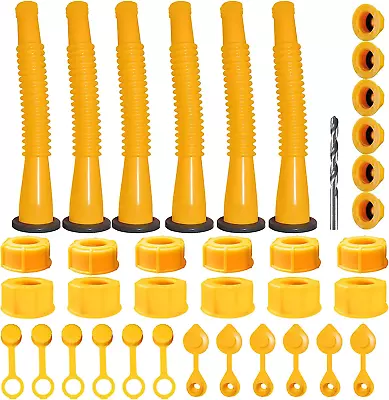 Gas Can Spout Replacement Gas Can Nozzle(6 Kit-Yellow) Suitable For Most 1/2/5 • $24.76