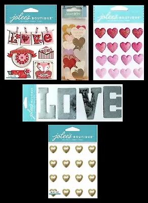 Jolee's VALENTINE'S DAY Stickers Glitter Hearts Wedding Love Flowers Roses XOXO • $2.49