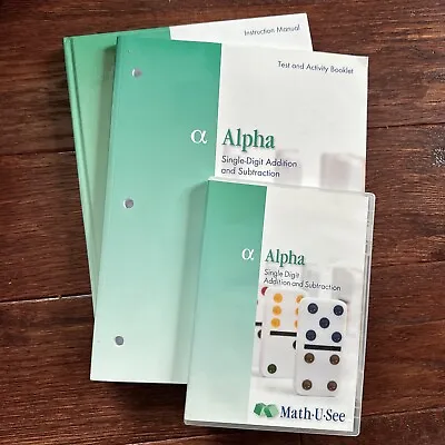 Math U See ALPHA SET Instruction Teacher Manual DVD Student Test Activity Set • $29.95