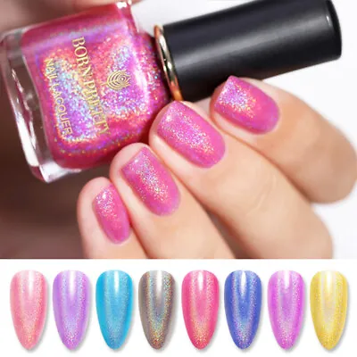 BORN PRETTY 6/7ml Holografisch Nail Polish Glitter Nail Art  Varnish Design • £2.99