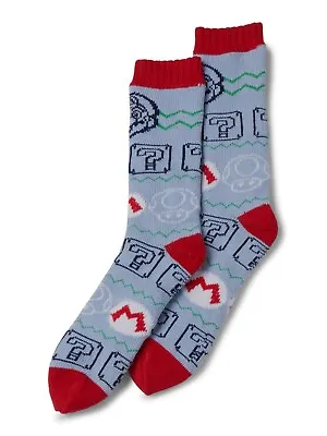 $5.99 • Buy Super Mario Socks Sweater Style Double Layer Nintendo N64 Mushroom Mens 10-13