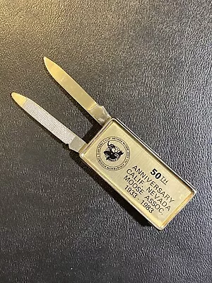 Vintage Money Clip Knife Order Of Moose Association 50th Anniv California Nevada • $7.95