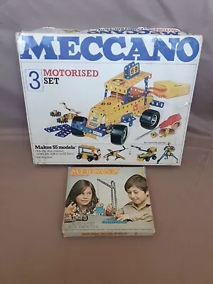 2 Vintage Meccano 1970s Sets - Motorised Set 3 & Standard Set 1 - Spares/ Repair • £20