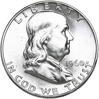1960 (P) Franklin Half Dollar 90% Silver BU US Coin • $30.15