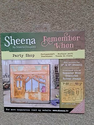 New Sheena Douglass Remember When 'Party Shop' 8  X 8  Stencil • £3.50