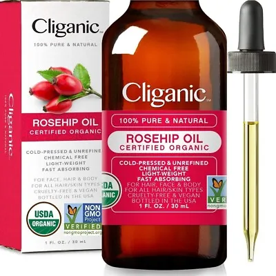 £13.87 • Buy USDA Organic Rosehip Oil For Face, 100% Pure | Natural Cold Pressed Unrefined UK
