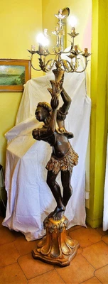 £1591.63 • Buy Moro Venezian Baroque Painted Wood Statue Xx Century.
