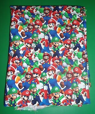 New Super Mario Bros Printed 100% Cotton Fabric 28x18 • $10