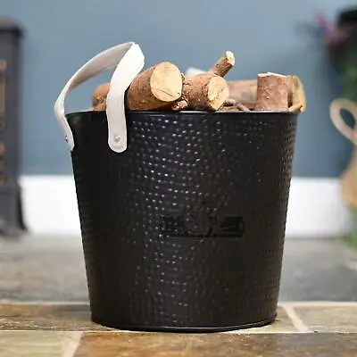 Small Black Contemporary Dotted Log Basket • £23