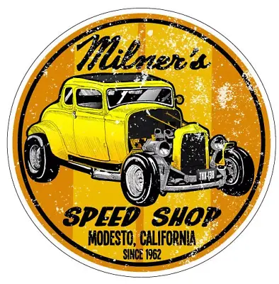 Milners Speed Shop Vintage Reproduction Hot Rod Drag Racing Bumper Sticker Decal • $5.49