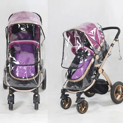 Universal Pushchair Raincover Baby Pram Buggy Stroller Clear Rain Cover E • £6.88