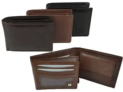 Mens Soft Leather Wallet By London Leather Goods Trifold Stylish • £15.99