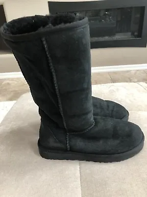 Ugg Classic Tall Black Boots Size 6 Or 37 S/n 1016224 Women’s • $29.99