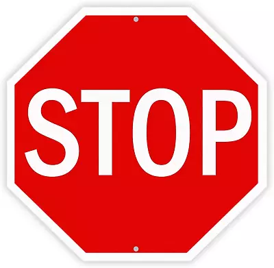 Stop Sign Street Slow Warning Reflective Signs 12x 12 Rust Free Aluminum • $22.17