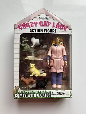 Crazy Cat Lady Action Figure Archie Mcphee Toy With 6 Cats NEW Novelty Joke Gift • £9.95