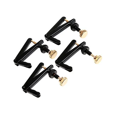 4 Sets(16 Pcs) Black Violin Fine Tuners Gold Screws 4pcs String Adjuster 1/4-1/2 • $19.99