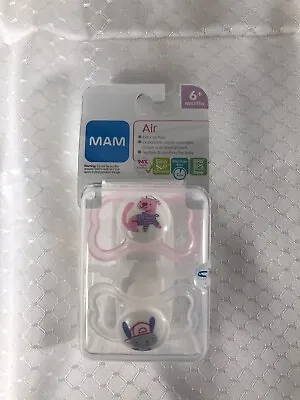 MAM Air Infant Baby Girl Binky Pacifier Soothie 2pk Cat Kitten Bunny 6+ Months  • $10.99