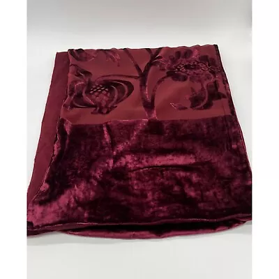 Elegant Red Velvet Table Runner 70  X 14  W/Embossed Roses • $36.58