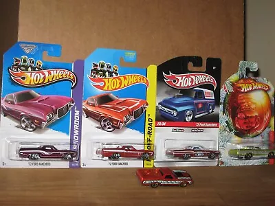 Hot Wheels Lot Of 5 1972 Ford Ranchero Holiday Delivery Mr. Gasket '72 • $29.99