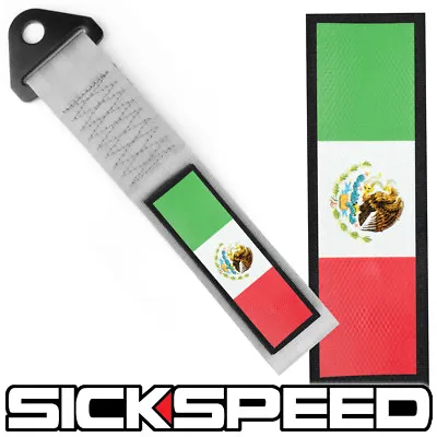 $24.40 • Buy Grey Strength Tow Strap Mexico Flag Front Rear Bumper Hook For Car P11