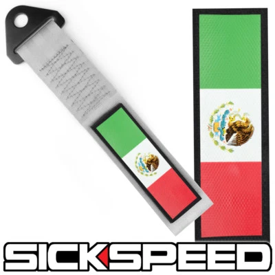 $24.40 • Buy Grey Strength Tow Strap Mexico Flag Front Rear Bumper Hook For Car P11