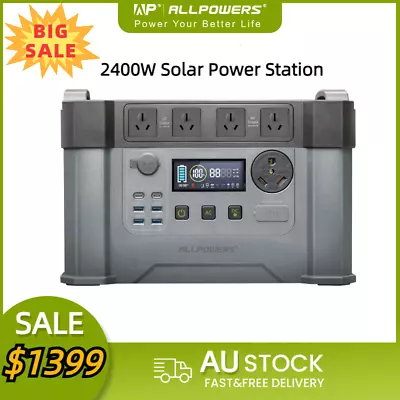 ALLPOWERS 2400W Portable Power Station 1500Wh Solar Generator Home Backup Camp • $1399