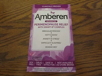 1 Amberen Advanced PERIMENOPAUSE Relief  60 Capsules EXP 7/2024 SEALED Box • $14.94