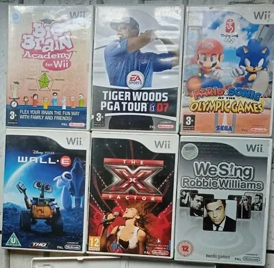 Bundle Of Nintendo Wii Games X6 Mario And Sonic X Factor Robbie Williams WALL E • £17.99