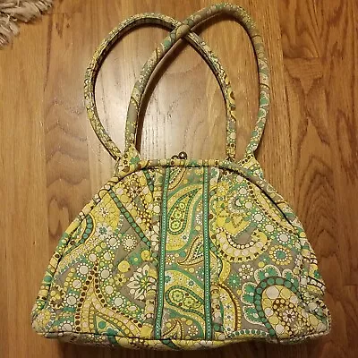 Vera Bradley  Lemon Parfait Eloise Handbag Purse Kiss Lock Magnetic Close GUC • $16