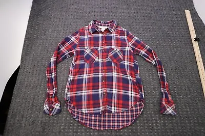 Label Of Graded Goods H&M Shirt Women's 4 Oxford Button Up Long Sleeve Plaid Red • $18.95