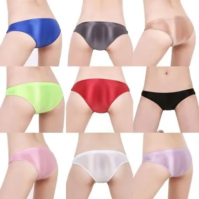 £6.03 • Buy Ladies Silky Shiny Satin Glossy Wet Look Knickers Briefs Underwear Panties