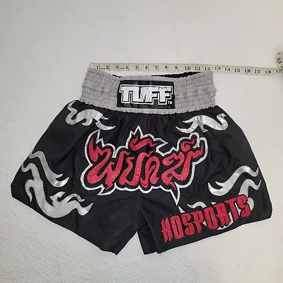 620. Tuff Muay Thai Boxing Shorts Black White And Red Sz L • $30