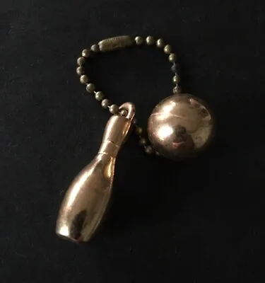 Vintage Keychain MINI BOWLING BALL & PIN Key Ring Fob Charm Gum Machine Prize • $13.95