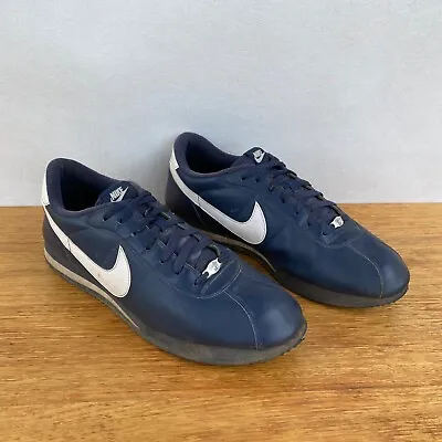 Mens Nike Cortez 72 Basic Leather Sneakers Shoes Navy Blue & White Size 15 49.5 • $119