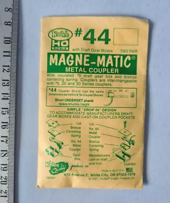 Kadee Magne-Matic No 44 Metal Coupler Insulated #5 GB Short Underset Two Pair HO • £4