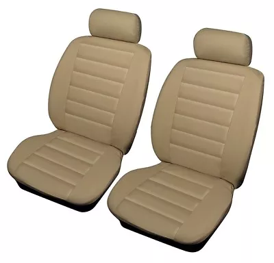 Shrewsbury Beige Leather Look Front Car Seat Covers For Mercedes-Benz A B C E S • £19.99