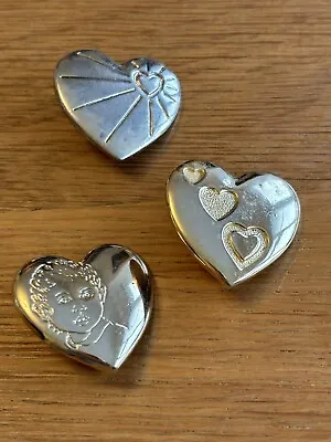 Job Lot 3 Variety Club Of Great Britain Badges Gold Tone Heart Shape • £10