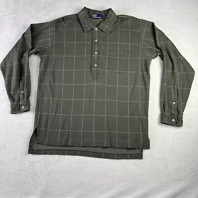 Vintage Polo By Ralph Lauren Men’s 4 Button Long Sleeve Polo Size L Window Pane  • $19.99