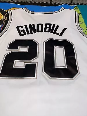 Adidas Authentic San Antonio Spurs Manu Ginobili Jersey Sewn Vtg 2002 NBA Sz50 • $128.88