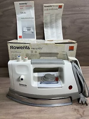 Rowenta DA-15 Steam Iron Complete With Box And Manuals Made In Germany • $37.99