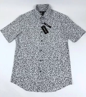 New! Men's Michael Kors Short Sleeve Slim Fit Soft Shirt White/Black S & M • $25.64