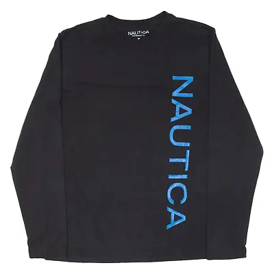 NAUTICA T-Shirt Black Long Sleeve Mens M • £12.99