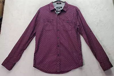 Eighty Eight Platinum Dress Shirt Mens Large Purple Polka Dot Collar Button Down • $19.94