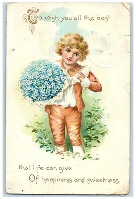 1909 Birthday Boy Flowers Bouquet Mifflinburg Pennsylvania PA Tuck's Postcard • $9.72