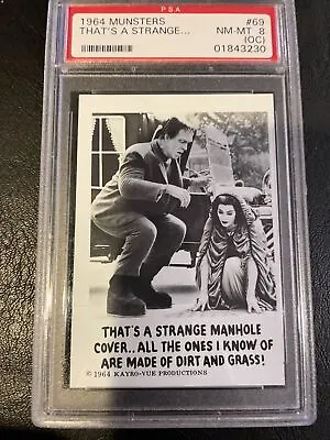 1964 Leaf Munsters #69 That's A Strange Manhole Cover Psa 8 Oc Nm-mt Herman Card • $44.99