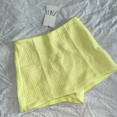 Zara Tweed Skort Shorts Yellow Size XS • $25