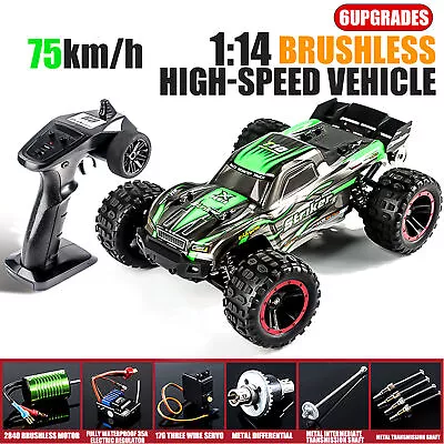 1:14 4WD 2.4G RC Car 75KM/H Brushless High-Speed Off Road Race Vehicle 3 Battery • $186