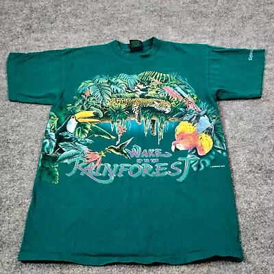 Vintage Habitat T-Shirt Adult M Green Rainforest Cafe Made In USA Nature** • $20