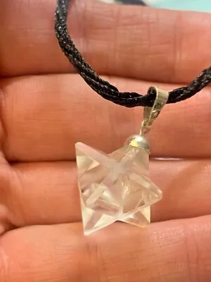 Merkaba Star Gemstone Charm Healing Crystal Pendant With 45cm Cord Hand Made • £4.99