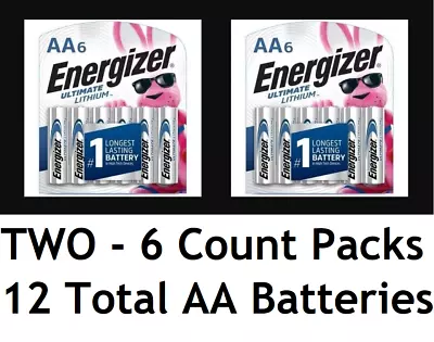 12 Energizer Ultimate Lithium AA Batteries Exp 2041 TWO - 6 Count Packs Double A • $34.99